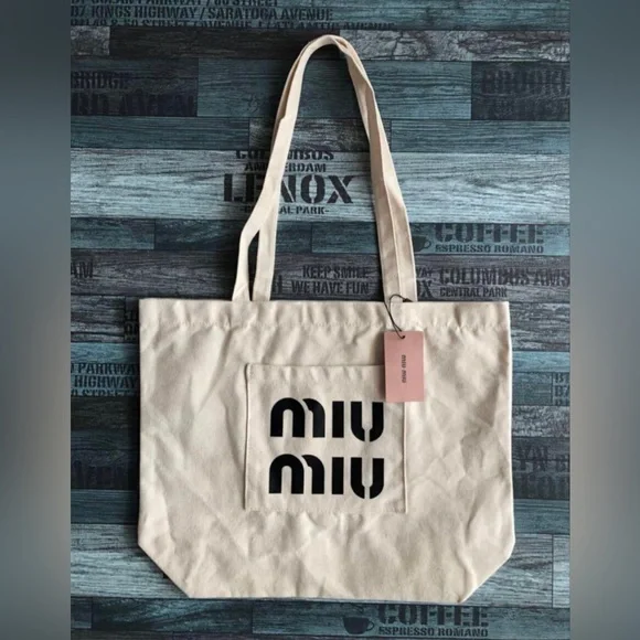 Miu Miu Parfums Collection Tote Bag; 100% Cotton; NWT - Picture 5 of 7